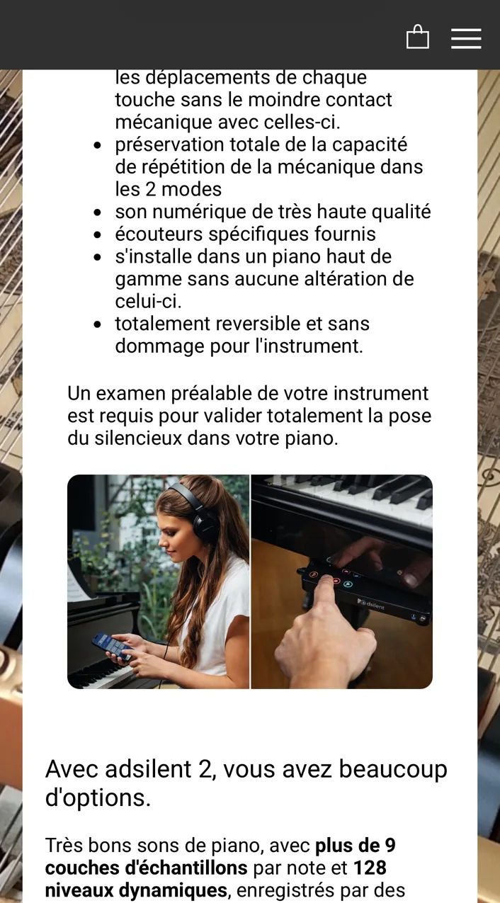 Commande adsilent et utilisation au casque