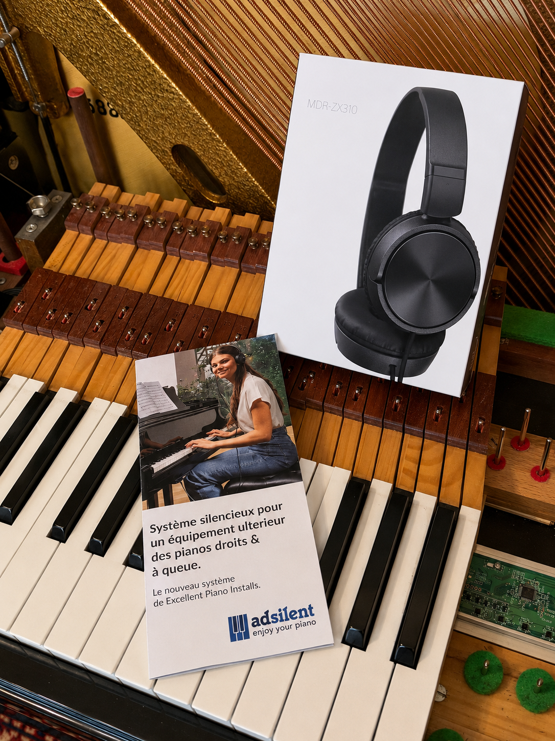 Installation du système silencieux Adsilent dans un piano acoustique